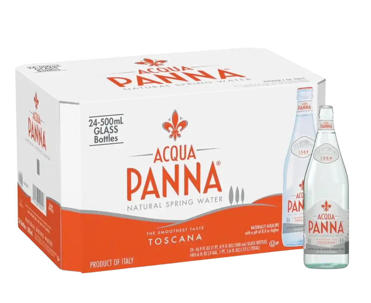 Acqua Panna Natural Mineral Water - Glass Bottles (24 x 500ml)