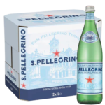 San Pellegrino Sparkling Natural Mineral Water - Glass Bottles (12 x 1L)