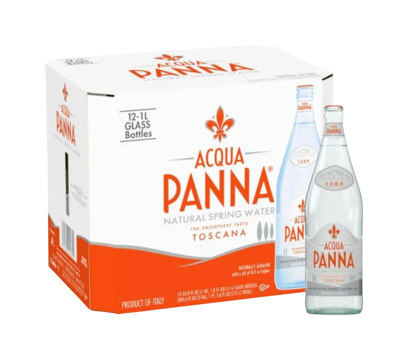 Acqua Panna Natural Mineral Water - Glass Bottles (12 x 1L)