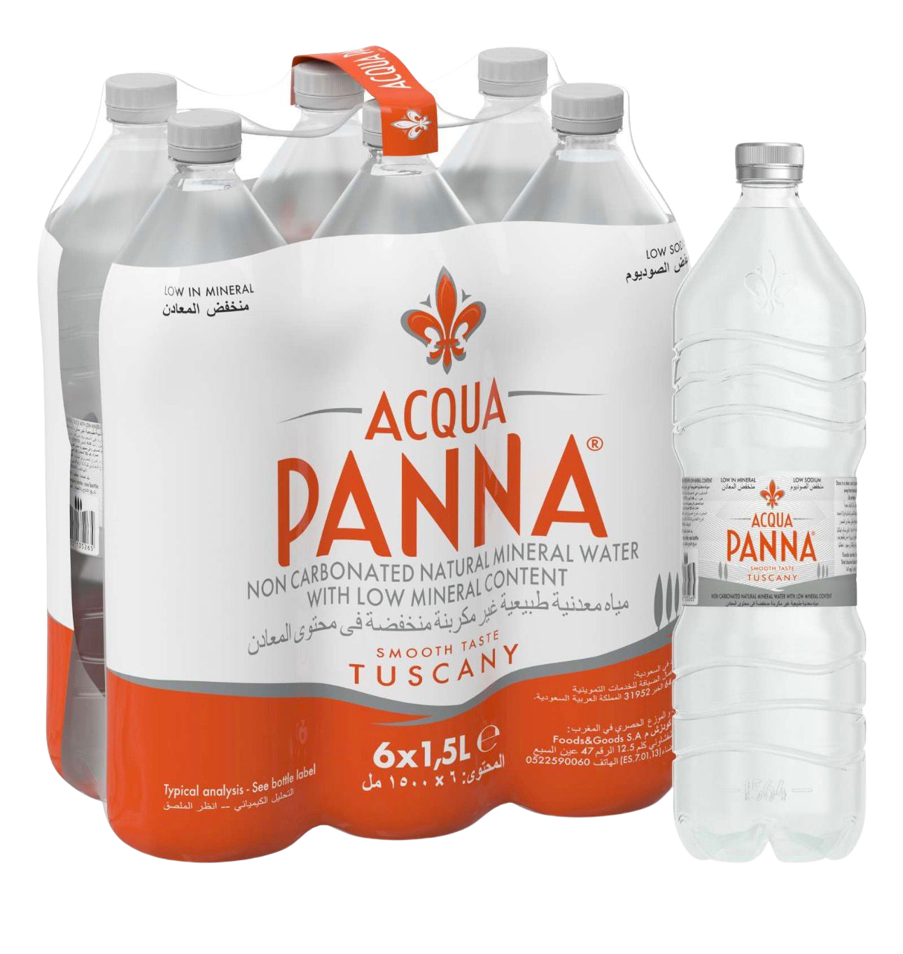 Acqua Panna Natural Mineral Water - PET Bottles (6 x 1.5L)
