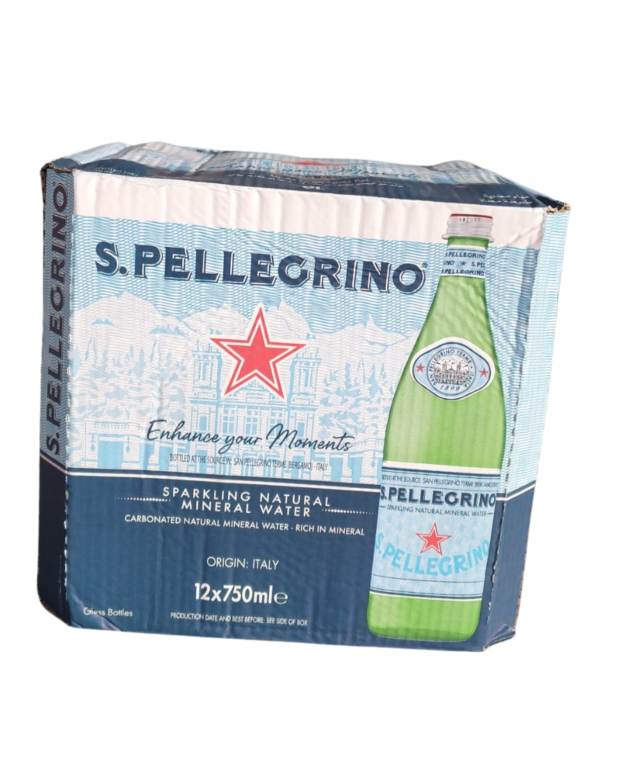 San Pellegrino Sparkling Natural Mineral Water - Glass Bottles (12 x 750ml)